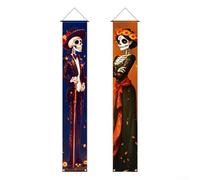 Lot de 2 bannières Jour des morts 180 cm de long en polyester