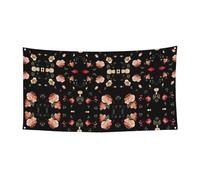 Lot de 2 bannières murales à fleurs pour décoration de fête de Toussaint Halloween Banderole de porte