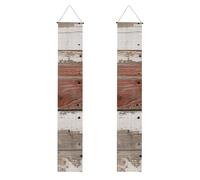 Lot de 2 bannières rustiques à suspendre en bois de vieille grange - 30 x 180 cm - Pour Noël, Halloween, fêtes, ferme, décoration d'intérieur