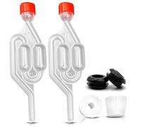 Lot de 2 barboteurs pour brassage maison - Demijohn Airlock et bouchon - Équipement essentiel pour la fabrication de vin et de cidre