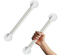 Lot de 2 Barre D'Appui wc, ensemble de 2 pièces main courante de salle de bain, tube en acier inoxydable + matériau en nylon antibactérien Version améliorée avec grande veilleuse(50cm)