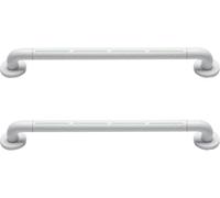 Lot de 2 Barre D'Appui wc, ensemble de 2 pièces main courante de salle de bain, tube en acier inoxydable + matériau en nylon antibactérien Version améliorée avec grande veilleuse(60cm)