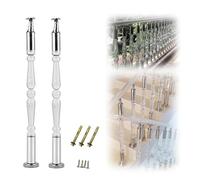 Lot de 2 barreaux d'escalier en acrylique transparent avec matériel montage, for terrasse ou escalier(Silver,80cm(31 1/2"))