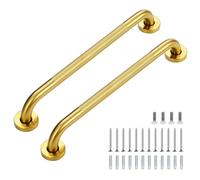 Lot de 2 barres d'appui antidérapantes pour douche, 45,7 cm pour personnes âgées, barre d'appui de sécurité en acier inoxydable pour salle de bain, toilettes (doré, 2,5 cm de diamètre)