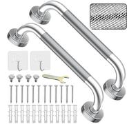 Lot de 2 barres d'appui de 33 cm, en acier inoxydable 304 antidérapant pour salle de bain, poignée auxiliaire antidérapante, poignée de sécurité pour cuisine, chambre à coucher, baignoire, douche,