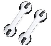 Lot de 2 barres d'appui pour baignoires et douches, 30,5 cm, barre de douche à ventouse puissante, barres de sécurité pour chaise de douche, barre d'appui de salle de bain pour personnes âgées (noir