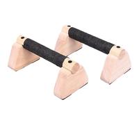 Lot de 2 barres de pompes pour sol - Poignée ergonomique en bois - Équipement d'entraînement pour la gymnastique et le fitness