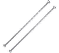 lot de 2 barres de rideau de douche sans percer réglables de 125cm à 220cm, barre télescopique pour douche & baignoire, barre de rideau en inox à clipser, barre de penderie en argent