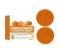 Lot de 2 barres de shampooing à l'huile de citrouille, pour réparer la croissance des cheveux, savon hydratant solide pour cheveux secs, abîmés, soin des cheveux végétaliens nourrissants
