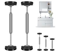 Lot de 2 barres de support télescopiques : 30 à 45 cm réglables Support de montage d'armoire de salle de bain, supporte jusqu'à 300 kg, support de levage pour armoires murales, armoires de salle de