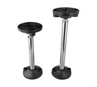 Lot de 2 barres de support télescopiques en métal avec hauteur réglable pour armoire et évier, conçue pour supporter un poids de 300 kg avec mécanisme de verrouillage sécurisé
