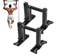 Lot de 2 barres de traction pour cadre de porte - Barre de traction robuste pour fitness à la maison - Poignées pliables pour entraînement de force abdominale - Pour entraînement à la maison et