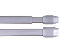 Lot de 2 barres de vitrage HS, Acier inoxydable, silber - chrom matt, 60 - 90 cm + 4er Pack Klebehaken