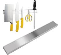 lot de 2 barres magnétiques autocollantes 40cm - Barre à couteaux en acier inoxydable Sans percer | Rail magnétique pour outils & ustensiles de cuisine | Barre à outils avec bande adhésive | Porte-cou