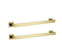 Lot de 2 Barres Porte-Serviettes LANC de 59 cm - en Acier Inoxydable - pour Salle de Bain ou Cuisine - pour Salle de Bain - Doré brossé