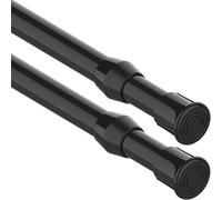 Lot de 2 Barres Rideau Extensible sans Perçage Tringle Extensible Pour Portes Fenêtres Cuisine Salle De Bains Chambre(45-60cm,Noir)