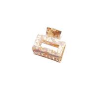 Lot de 2 barrettes à cheveux carrées - 5 x 5 cm - En acrylique - Antidérapantes - Colorées - Accessoire de coiffure - Pour femmes et femmes - Cheveux épais et fins - Blanc café