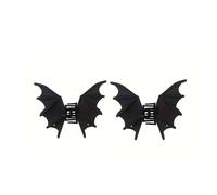 Lot de 2 barrettes à cheveux chauve-souris gothiques, noir mat, 10,5 cm de large, accessoire pour cheveux d'Halloween