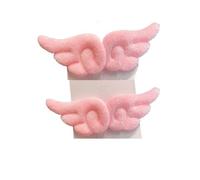 Lot de 2 barrettes à cheveux en forme d'ailes d'ange en peluche pour fille - Rose - 2 paires