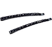 Lot de 2 barrettes à cheveux en métal avec strass noirs et strass brillants, décoration de cheveux scintillante pour femme