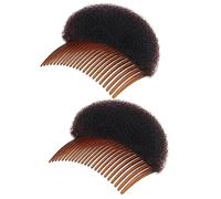 Lot de 2 barrettes à cheveux en mousse douce marron pour femme - Inserts de base - Coussinets de coiffage pour chignon - Outil de tresse, peigne à cheveux - Accessoire de coiffure - Accessoire de
