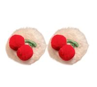Lot de 2 barrettes à cheveux en peluche, mignonnes pour petites filles, pince à cheveux fruitée en fourrure, accessoire de cheveux rond de dessin animé pour filles aux cheveux épais et fins