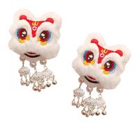 Lot de 2 barrettes à cheveux en peluche pour femme et fille Motif lion