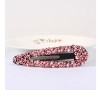 Lot de 2 barrettes à cheveux en strass multicolores de 2,2 x 8 cm pour femme - Pinces à cheveux en métal - Pour mariage, banquet - Rose et violet