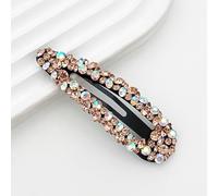 Lot de 2 barrettes à cheveux en strass multicolores de 2,2 x 8 cm pour femme - Pinces à cheveux en métal - Pour mariage, banquet, champagne