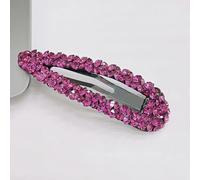 Lot de 2 barrettes à cheveux en strass multicolores de 2,2 x 8 cm pour femme - Pinces à cheveux en métal - Pour mariage, banquet - Rouge rose