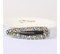 Lot de 2 barrettes à cheveux en strass multicolores de 2,2 x 8 cm pour femme - Pinces à cheveux en métal - Pour mariage, banquet - Multicolore B