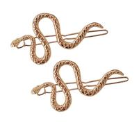 Lot de 2 barrettes à cheveux métalliques tendance en forme de serpent - Style rétro - Décoration fantaisie
