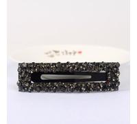 Lot de 2 barrettes à cheveux rectangulaires de 2,2 x 8 cm avec strass multicolores - Pinces à cheveux pour mariée - Pinces à cheveux en métal - Pour mariage, banquet - Noir A