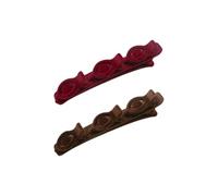 Lot de 2 barrettes à cheveux tressées rétro faciles à utiliser double couche pour femmes et filles Flocage en bec de canard Accessoires pour femme