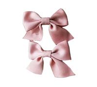 Lot de 2 barrettes crocodiles pour cheveux - Accessoires pour cheveux - Petit nœud antidérapant - Pinces à cheveux tendance - Jolies barrettes pour queue de cheval - Pour adolescents - Rose