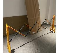 Lot de 2 barricades mobiles extensibles - Barrière remplie d'eau jaune avec réflecteurs, garde-corps de sécurité portable pour école et barrage routier