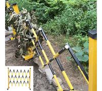 Lot de 2 barrières de circulation extensibles - Jaune-noir - 6 m à 7 m - Pour écoles, fermes et barrages routiers temporaires