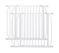Lot de 2 barrières de sécurité pour animal PawHut longueur réglable escaliers couloirs portes sans perçage en acier ABS blanc