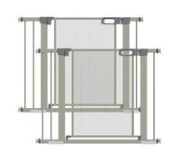 Lot de 2 barrières de sécurité pour animaux domestique PawHut avec fermeture automatique double verrouillage largeur 75-103 cm gris