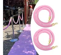 Lot de 2 barrières roses de 1,5 x 1,8 m avec mousqueton, idéal pour la gestion des files d'attente lors d'événements, parfait pour les fêtes et célébrations