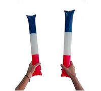 Lot de 2 Bâtonnets Clap Clap Bleu, Blanc, Rouge - Dimensions : 46 x 9 cm