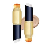 Lot de 2 bâtonnets de fond de teint hydratants 2 en 1, à double extrémité, pour une couverture moyenne à complète, longue durée, couvrant les cernes, naturel