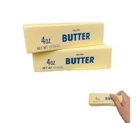 Lot de 2 bâtons à presser au beurre, jouets à presser pour soulager le stress, en polyuréthane - Design alimentaire réaliste - Doux au toucher - Pour soulager l'anxiété