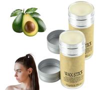 Lot de 2 bâtons de cire pour cheveux - Bâton de cire pour cheveux - Crème de finition pour coiffage - Cire hydratante pour homme et femme