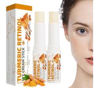 Lot de 2 bâtons de crème contour des yeux au curcuma, stylo baume pour les yeux au rétinol, crème pour les yeux au rétinol, pour les cernes et les rides, réduit les gonflements, les lignes fines et