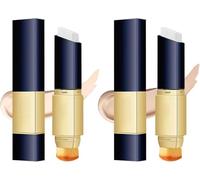 Lot de 2 bâtons de fond de teint et de fond de teint à fort pouvoir couvrant, bâton de contour 2 en 1, qui change de couleur et imperméable, longue durée avec pinceau, finition mate hydratante