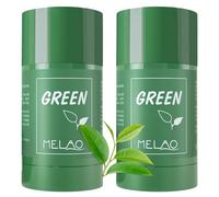 Lot de 2 bâtons de masque au thé vert, dissolvant de points noirs avec extrait de thé vert, nettoyage en profondeur des pores,réduction des points noirs, convient à tous les types de peau