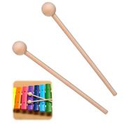 Lot de 2 bâtons de percussion en bois, maillets de xylophone de 20,3 cm, maillets pour glockenspiel, carillon, clochettes, bloc en bois
