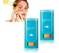 Lot de 2 bâtons de protection solaire super actifs et aérés SPF50+ PA++++, résistants à l'eau, forte protection UV à tout moment, faciles à appliquer, crème solaire pour le visage pour peaux sensibles