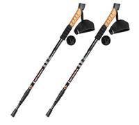 Lot de 2 Bâtons de Randonnée 68-135cm, Bâtons de Marche Pliable Télescopique, Bâtons de Trekking avec Poignée en Liège, Aluminium pour Femmes Hommes, Trekking, Alpinisme, Ski